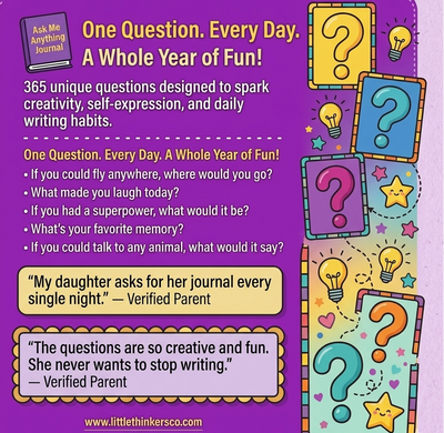 Little Thinkers Co™ — Ask Me Anything Journal for Kids  365 Days of Fun Questions for Ages 6-9